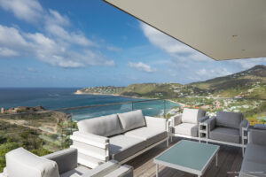 Ocean-view terrace seating with panoramic bay view, Villa Felicita